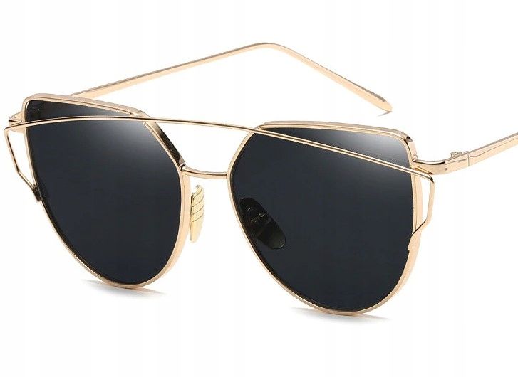 Okulary Kocie Przeciwsłoneczne Glam Rock Cat Gold zdjęcie 2