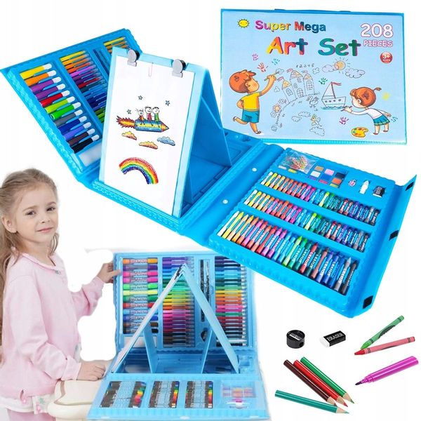 ZESTAW DO MALOWANIA DLA DZIECI 208el Artystyczny Plastyczny Twórczy Walizka zdjęcie 5