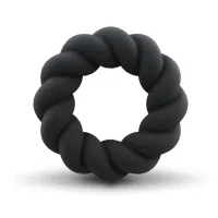 rocks-off twist pierścień silikonowy czarny, anatomiczny, 59 mm