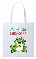 Torba Biała Eco Shopper Dla Chrzestnego Prezent Z Nadrukiem Ze Zdjęciem