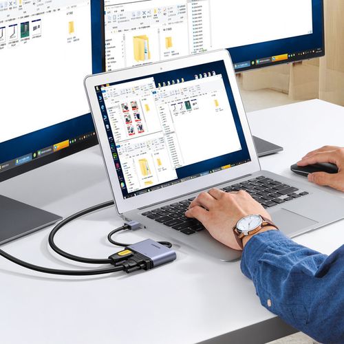 przejściówka adapter usb - hdmi + vga szara na Arena.pl