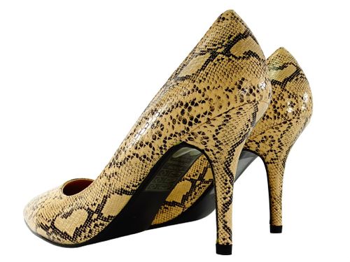 Beżowe szpilki wężowe snake eko skóra 40 na Arena.pl