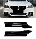 BMW F10 F11 M SPORT FLAPSY CZARNY POŁYSK SPLITTER DOKŁADKA ZDERZAKA PRZÓD