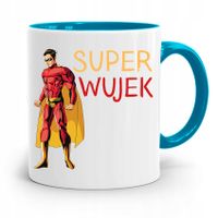 Kubek Błękitny Prezent Dla Wujka Super Wujek Z Nadrukiem Ze Zdjęciem