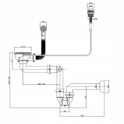SYFON AUTOMATYCZNY JEDNOKOMOROWY CHROMOWANY PUSH na Arena.pl