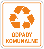 ODPADY KOMUNALNE - Naklejka na kosz segregacja śmieci odpadów 15 cm