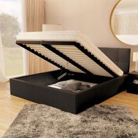 Łóżko 160x200 stelaż drewno czarny VEGAS P