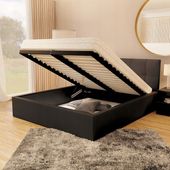 Łóżko 160x200 stelaż drewno czarny VEGAS P