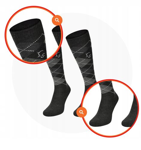 Klasyczne podkolanówki jeździeckie w romby SPDJ na Arena.pl