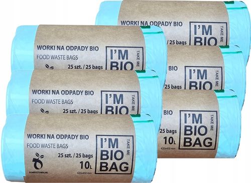 WORKI BIODEGRADOWALNE KOMPOSTOWALNE DO BIOODPADÓW 10L BIO 150szt na Arena.pl