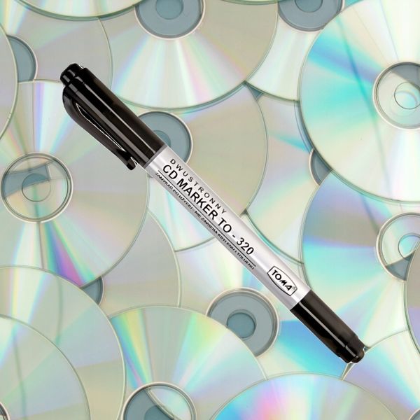 Marker do CD dwustronny czarny TOMA zdjęcie 3