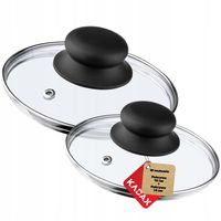 Pokrywka Szklana Patelnia Garnek Pokrywa 14 + 16cm