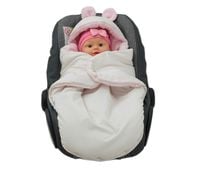 ŚPIWOREK OTULACZ FOTELIK WÓZEK MYSZKA ORTALION KREM MINKY RÓŻ