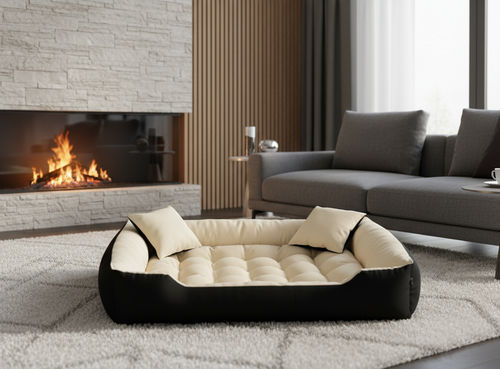 legowisko dla psa kojec ecco 55x45 cm wodoodporne beżowe na Arena.pl