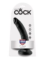 7' cock black dildo czarne 18cm king cock