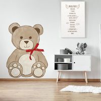 Naklejka Miś z Kokardą DK240 XXL czerwony