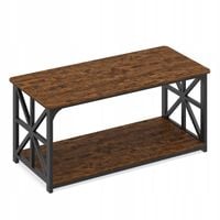 Stolik kawowy Costway prostokątny 109 x 50 x 38cm odcienie brązu