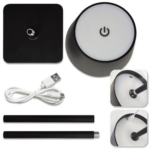 ELEGANCKA NOWOCZESNA BEZPRZEWODOWA LAMPKA NOCNA DOTYKOWA LED USB 3 na Arena.pl