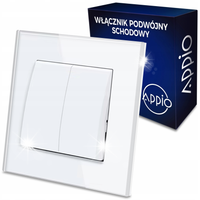 3x Włącznik schodowy podwójny wyłącznik podtynkowy szklany APPIO