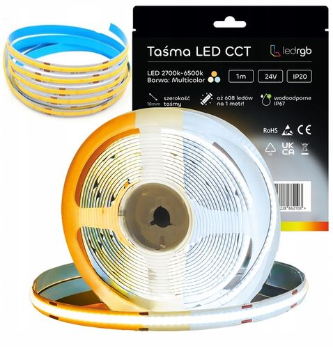 Taśma LED Neon COB 24V 1m 608/m CCT 2700-6500K BIAŁA CIEPŁA NEUTRALNA na Arena.pl
