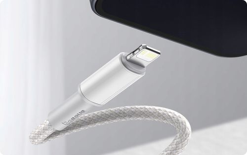 Kabel USB-C do Lightning Baseus High Density Braided, 20W, PD, 2m (biały) na Arena.pl