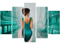 OBRAZ PARIS WALK WIEŻA EIFFA KOBIETA KOLORY