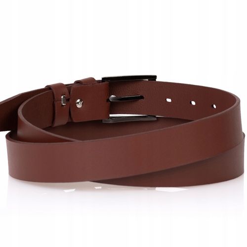 SEPHER Pasek skórzany klasyczny J. BRĄZOWY męski na Arena.pl