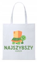 Dla Kuriera Dostawcy Torba Eco Biała Shopper Z Nadrukiem Ze Zdjęciem