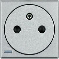 AXOLUTE - GNIAZDO 2P+Z 16A PŁASKIE ALUMINIUM (AUTOZACISKI) Bticino HC4142AF