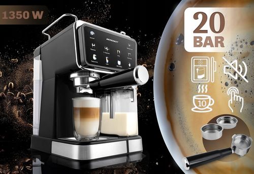 Ekspres do kawy ciśnieniowy kolbowy spieniacz pojemnik 20 bar 1350W na Arena.pl