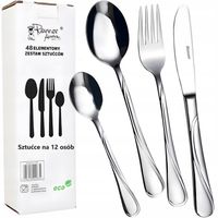 ROSSNER SZTUĆCE ZESTAW SZTUĆCÓW STALOWYCH 48EL SERWIS OBIADOWY NA 12 OSÓB
