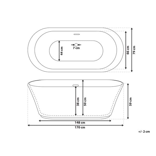 Wanna wolnostojąca biała OVALLE zdjęcie 9