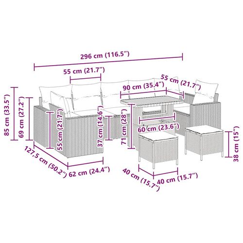Zestaw Sof na Ogród 10 pcs Czarny polirattan na Arena.pl