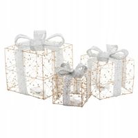 Dekoracja Prezenty 3 szt. LED Figurka świetlna świąteczna duża Stroik