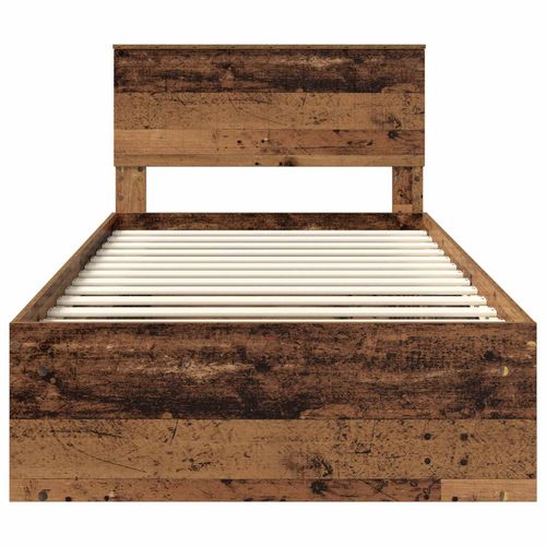 Ramka łóżka Stare drewno 100 x 200 cm Lite drewno sosnowe na Arena.pl
