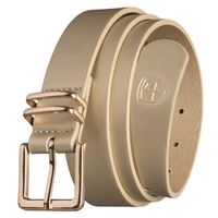 beżowy, wąski pasek damski ze skóry ekologicznej  peterson 95