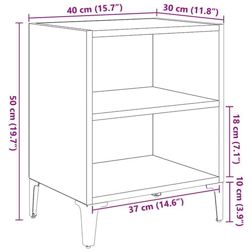 Szafka Nocna 2 pcs Czarny dąb 40 x 30 x 50 cm na Arena.pl