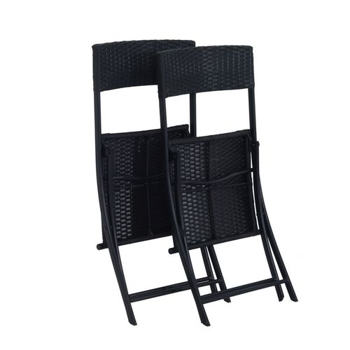 Meble ogrodowe rattan stół, krzesła komplet czarne na Arena.pl