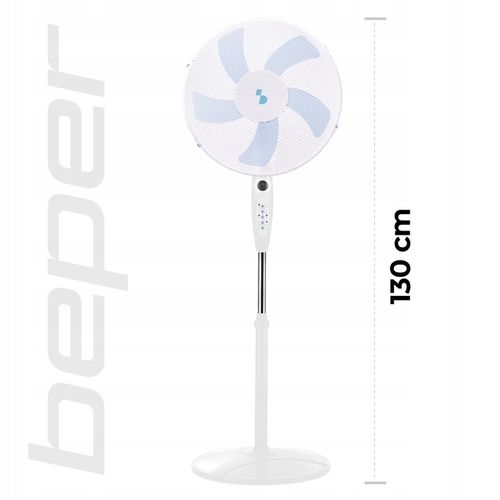 WENTYLATOR PODŁOGOWY BEPER WIATRAK STOJĄCY 5 ŁOPATEK 130cm 40W PILOT TIMER na Arena.pl
