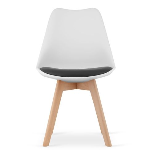 Krzesło MARK biało czarne / nogi naturalne x 1 na Arena.pl