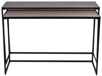 Kpl. dwóch stolików dębowych z metalowymi nogami 133x43x85 123x43x80cm