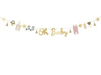 Baner papierowy girlanda Oh Baby baby shower 250 cm