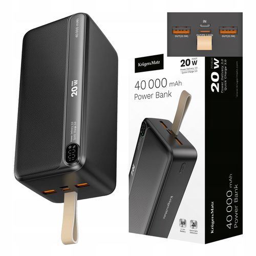 Power Bank 40000Mah 20W Qc Pd Usb-C Krugermatz na Arena.pl
