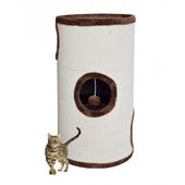 DRAPAK TUBA WIEŻA LEGOWISKO DLA KOTA 70CM BRĄZOWY PLUSZ MDF
