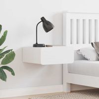 Stolik nocny Biały 39 x 34 x 16.5 cm Lite drewno sosnowe