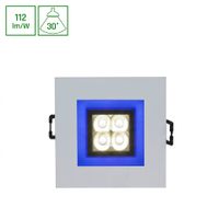 FIALE 4LED 4x1W 30st 230V SQUARE Z RAMKĄ NIEBIESKĄ CW OCZKA LEDOWE