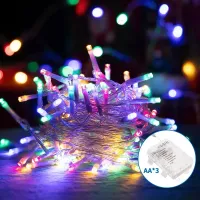 Lampki choinkowe 150 LED multikolor na baterie AA 15m praktyczne i efektowne