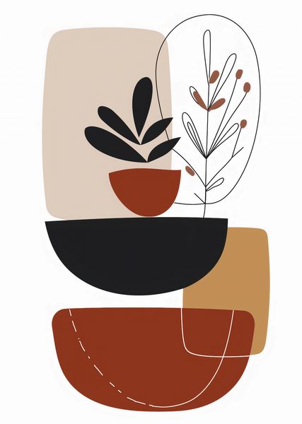 Plakat 67,5x95cm Botaniczna Abstrakcja zdjęcie 1