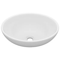 Luksusowa, owalna umywalka, matowa biel, 40x33 cm, ceramiczna