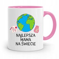 Kubek Różowy Prezent Dla Mamy Najlepsza Mama Z Nadrukiem Ze Zdjęciem